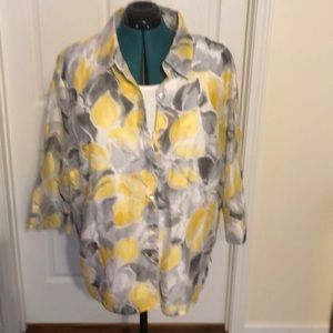 Alfred Dunner 2 Piece Multicolor Floral Blouse Size 22W